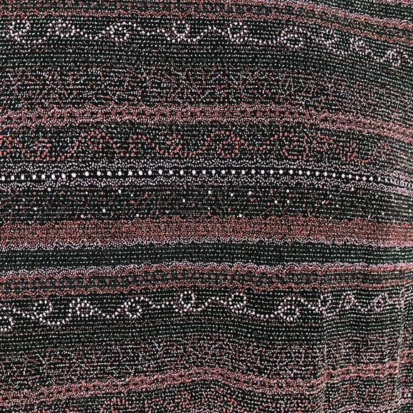 JM Collection Tunic Top Womens NO SIZE TAG Long Sleeve Burgundy Multicolor Casal - Picture 4 of 5